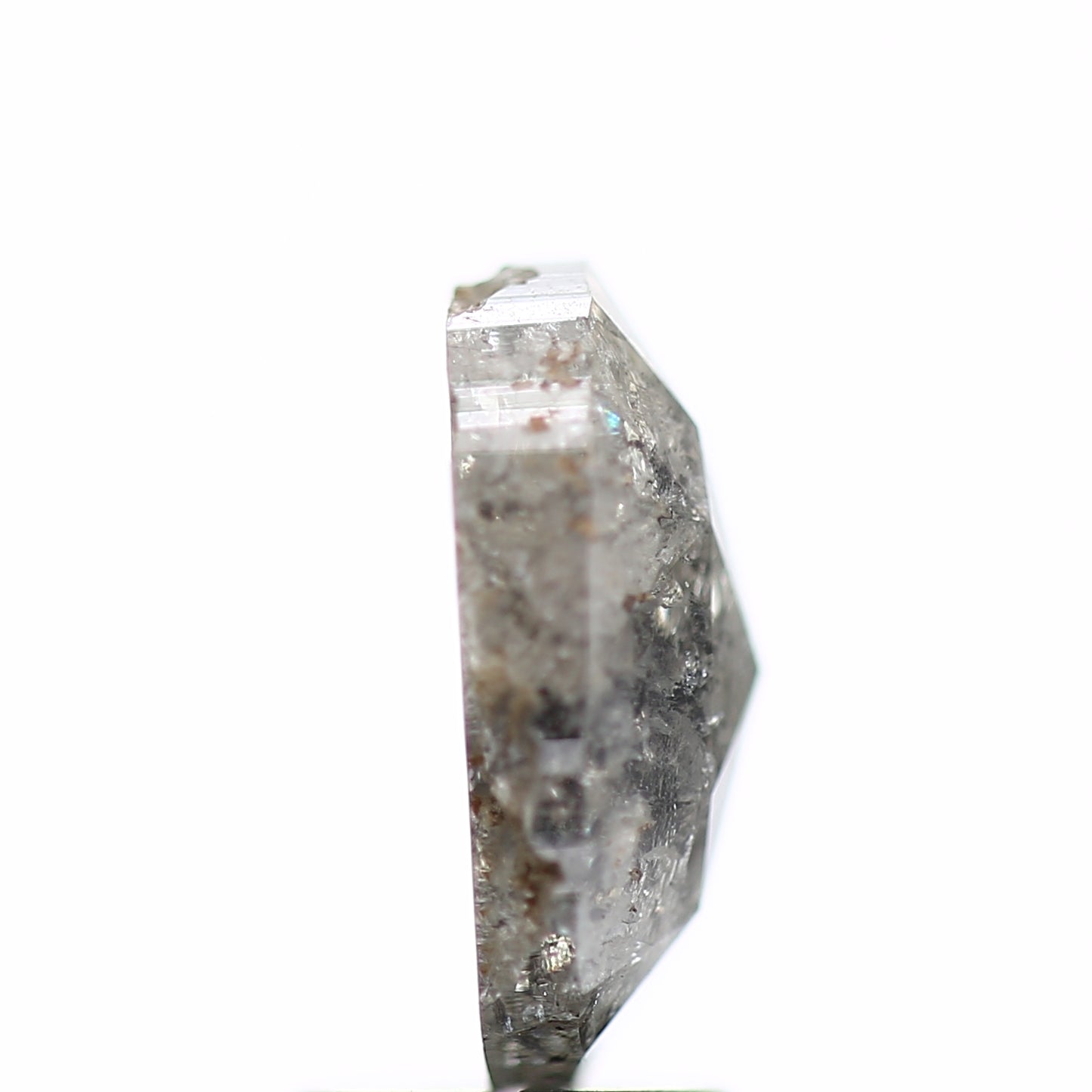 2.70 Carat Cushion Salt and Pepper Gray Loose Diamond 10.40 MM