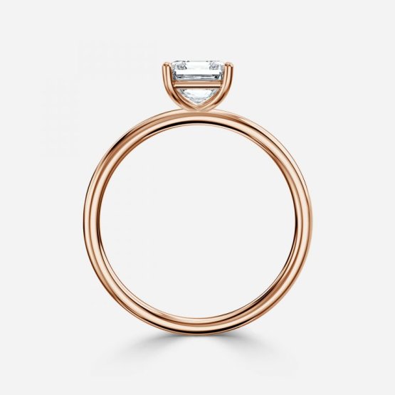 Bdaya Asscher Solitaire Engagement Ring 14K / 18K Solid Gold