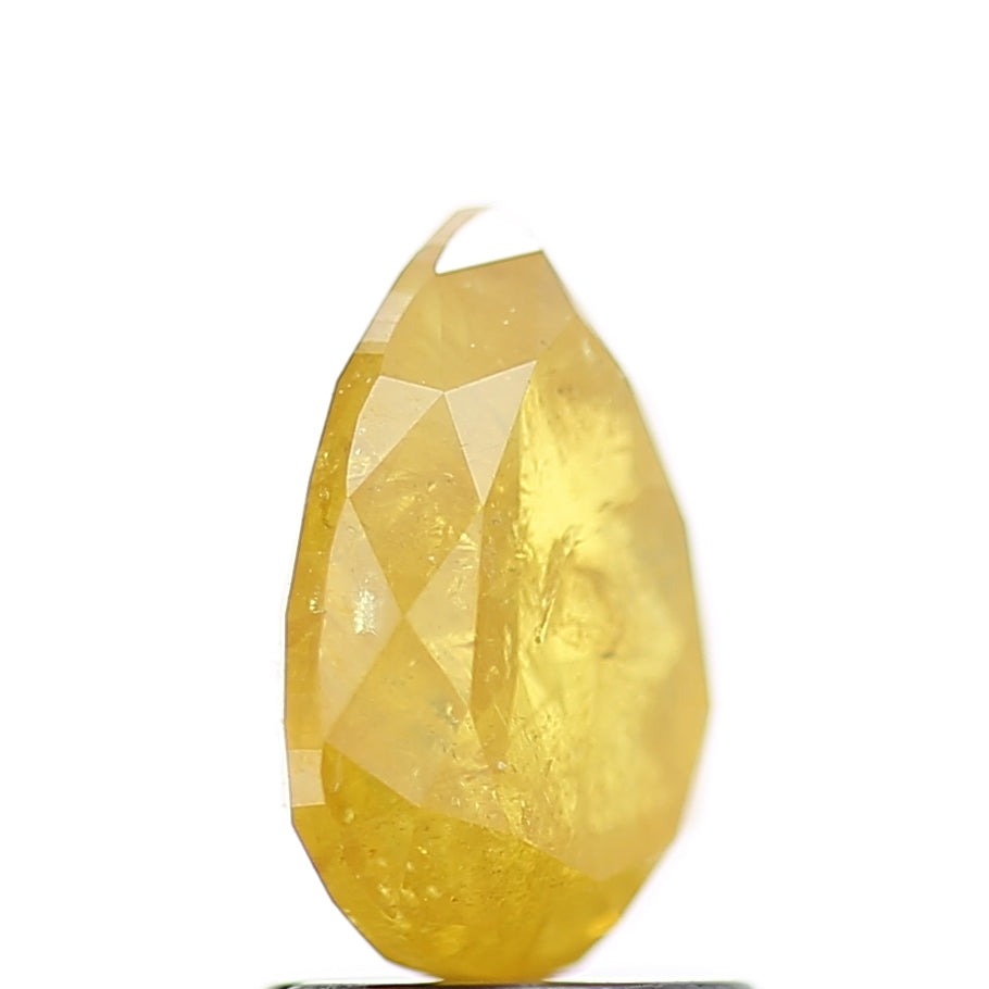 1.78 Carat Natural Fancy Yellow Pear Salt and Pepper Diamond 8.70 MM