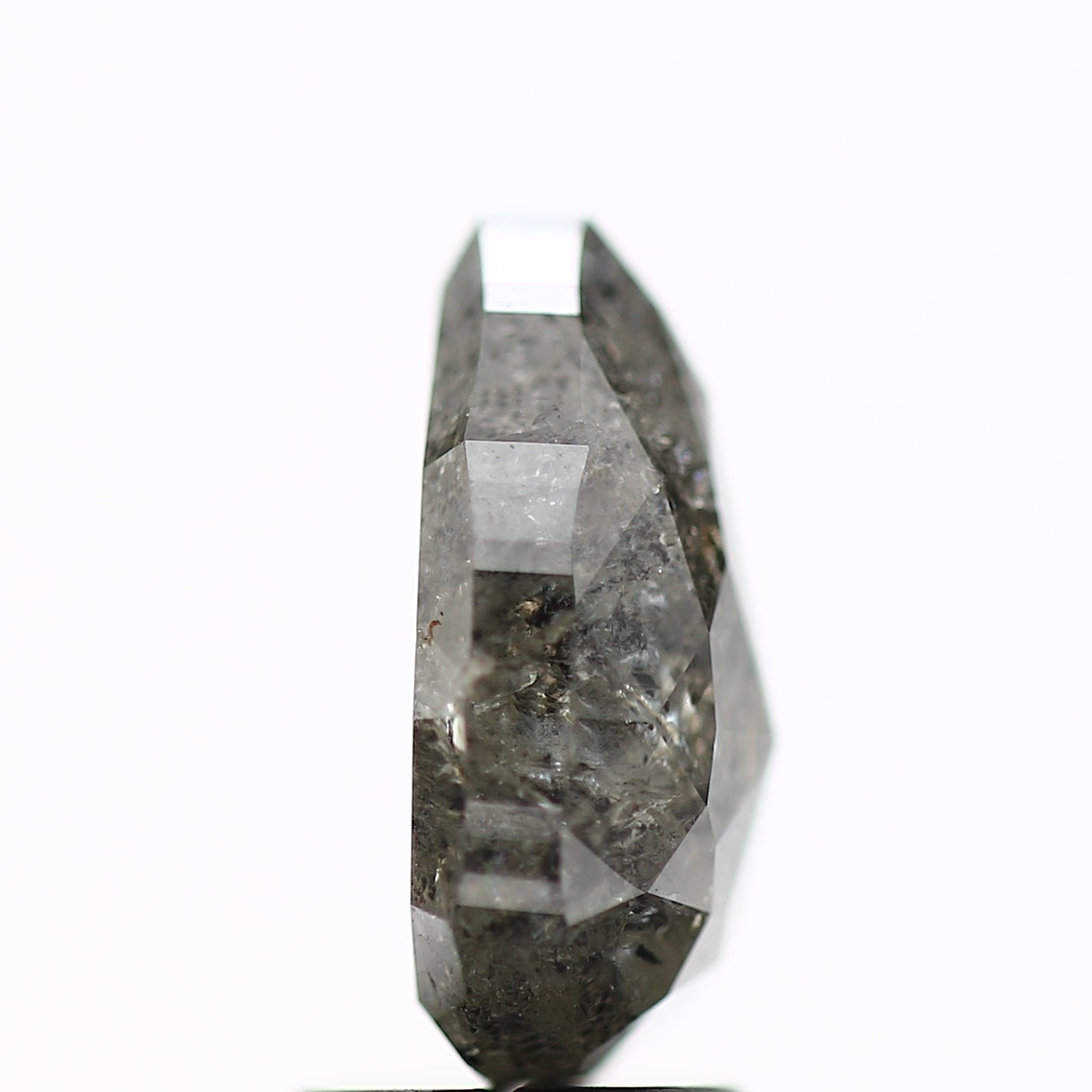 2.90 Carat Natural Gray Pear Salt and Pepper Diamond