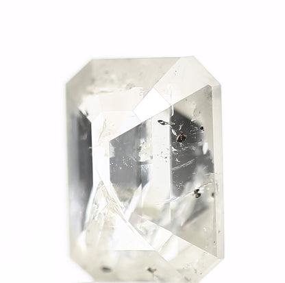 1.34 Carat Natural Emerald Cut White Salt and Pepper Diamond 7.41 MM - Blackdiamond