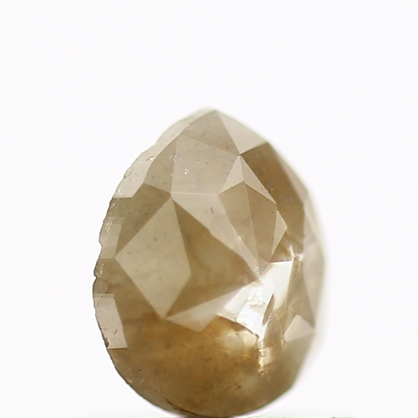 0.55 Carat Natural Rose Cut Yellow Pear Rustic Diamond SDM364