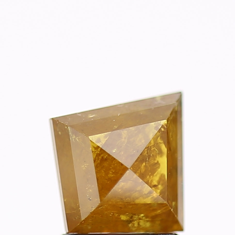 1.44 Carat Natural Fancy Yellow Kite Salt and Pepper Diamond 8.7 MM