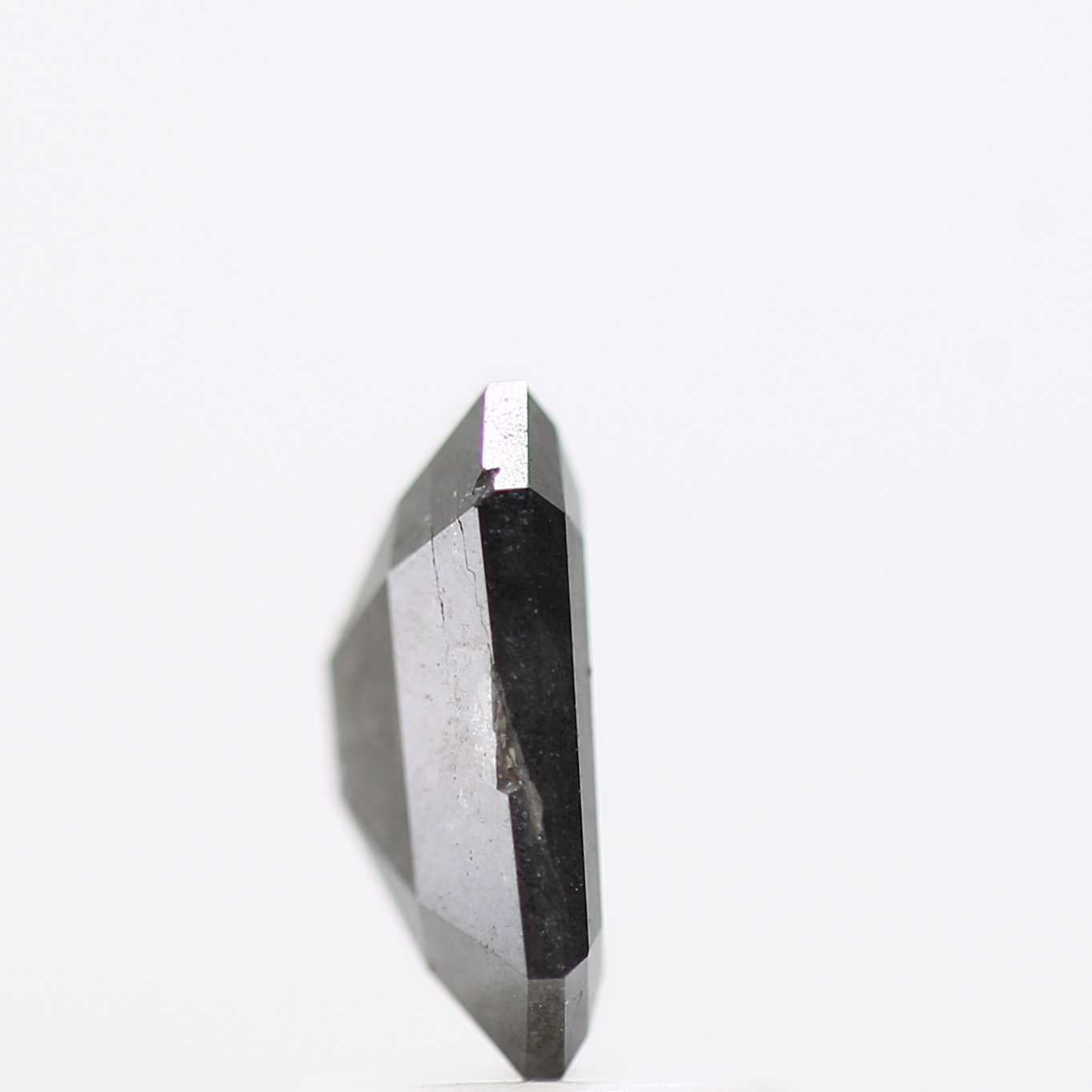 1.39 Carat 8.10 MM Fancy Gray Emerald Cut Salt and Pepper Diamond - Blackdiamond