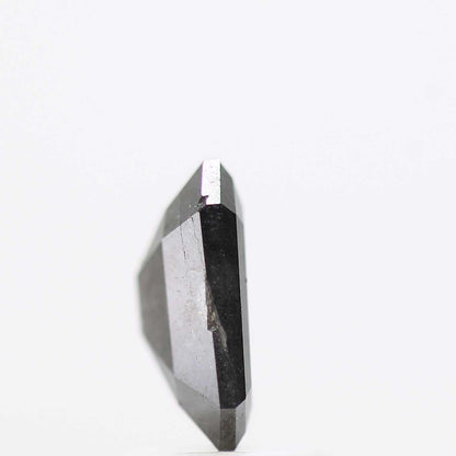 1.39 Carat 8.10 MM Fancy Gray Emerald Cut Salt and Pepper Diamond - Blackdiamond