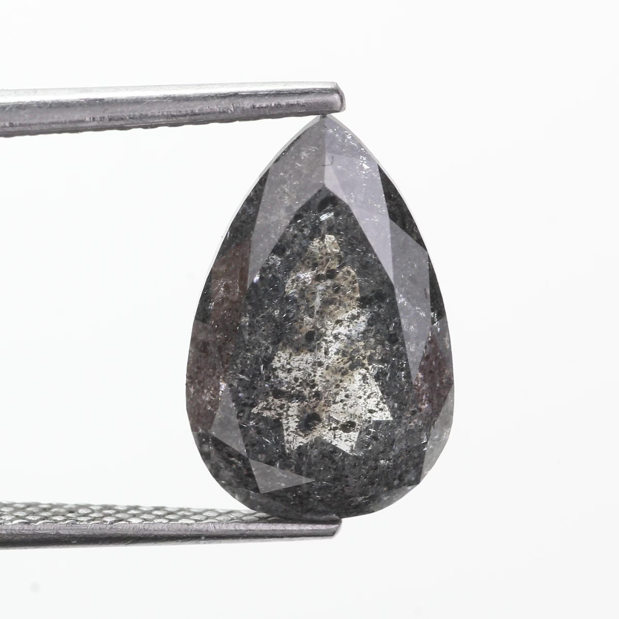 4.50 Carat Pear Salt and Pepper Diamond 13.20 MM