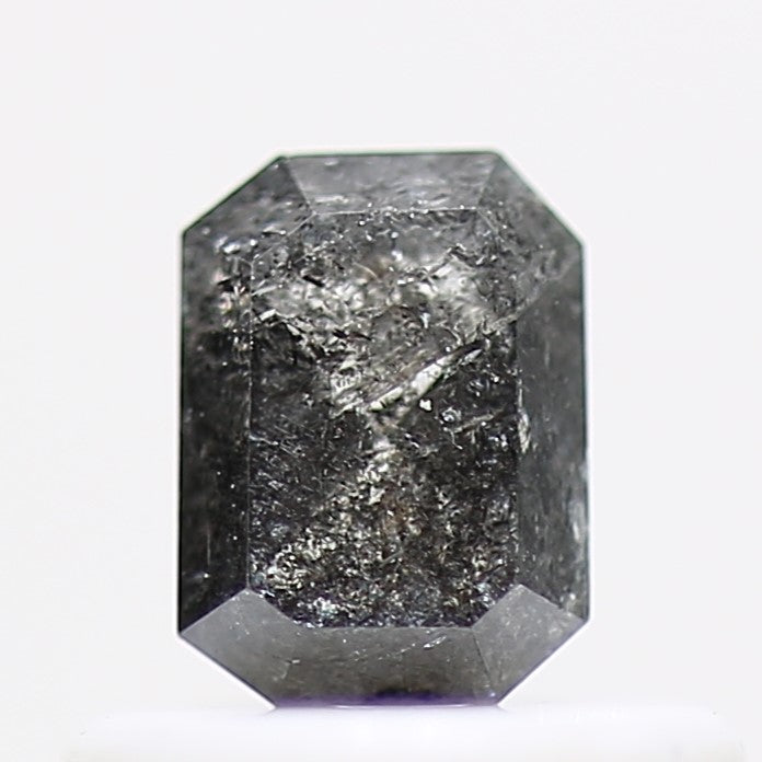 0.41 Carat 4.80 MM Natural Gray Emerald Salt and Pepper Loose Diamond - Blackdiamond