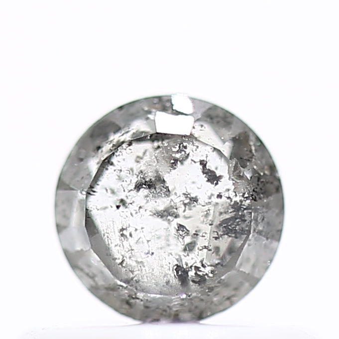 0.52 Carat 4.5 MM Natural Fancy Gray Rose Cut Salt and Pepper Diamond - Blackdiamond