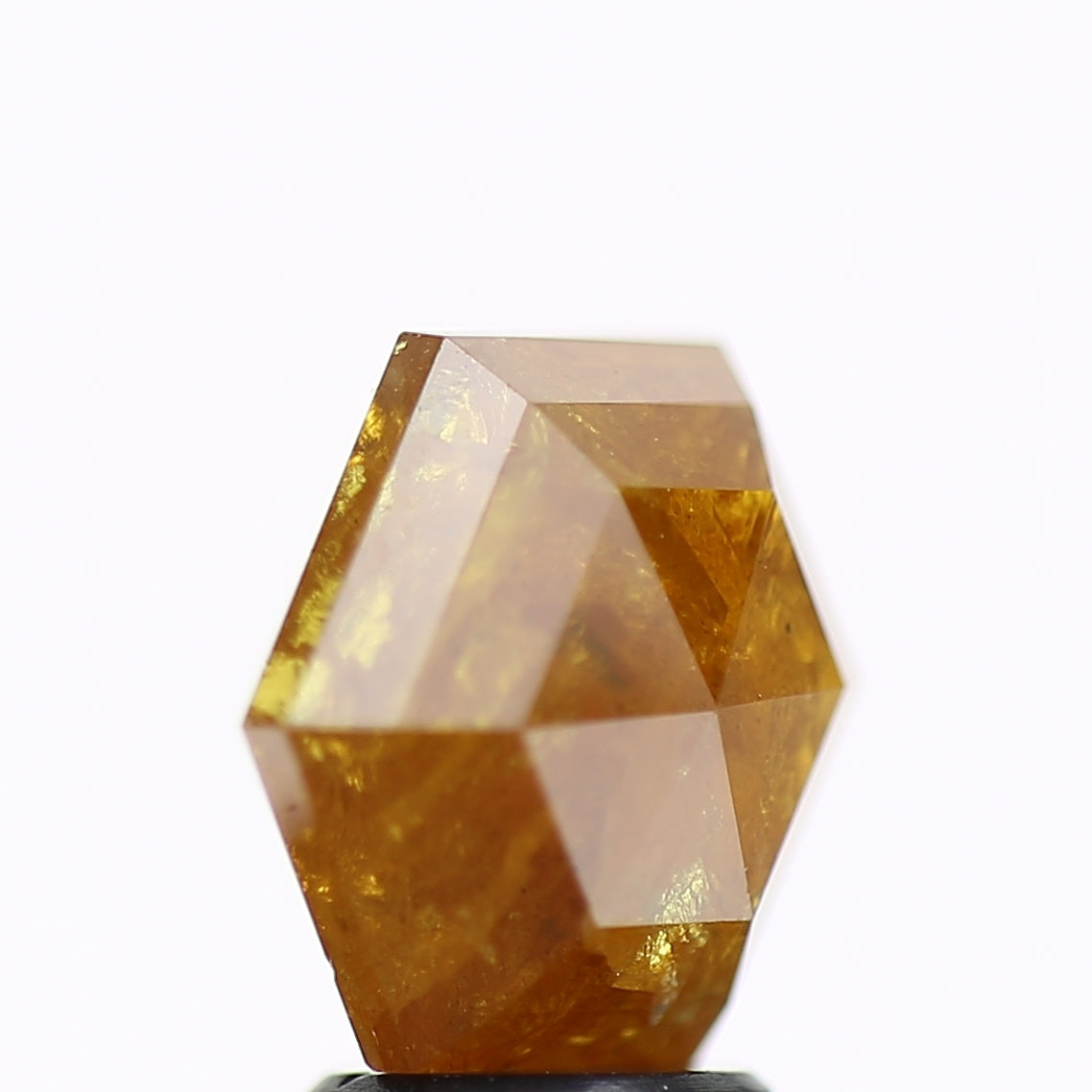 3.88 Carat Natural Yellow Hexagon Salt and Pepper Diamond 9.35 MM