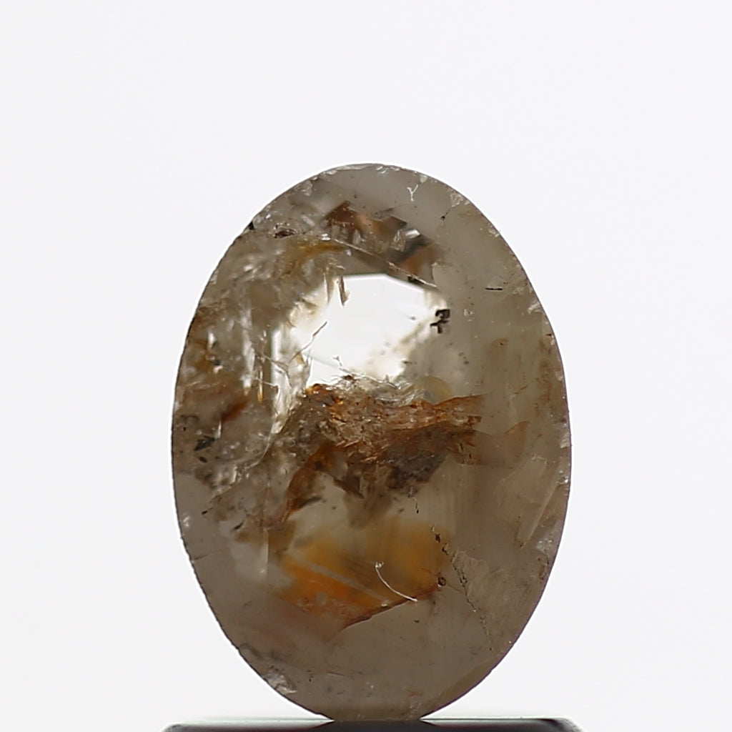 0.85 Carat Oval Brown Gray Natural Diamond 7.5 MM