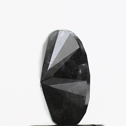 0.91 Carat Fancy Black Oval Diamond For Minimal Ring 7.2 MM