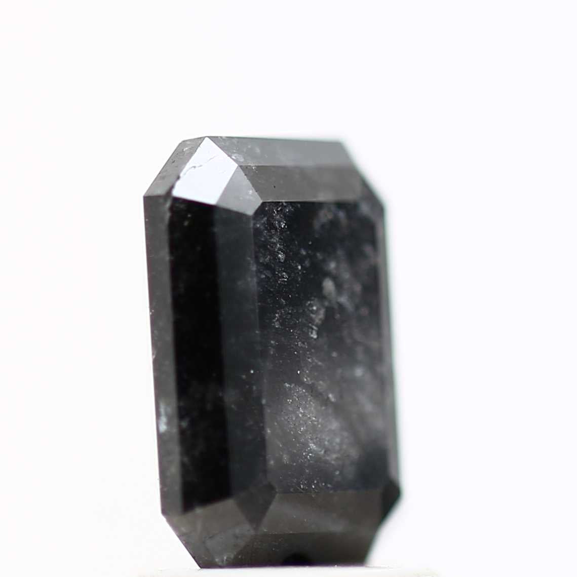 1.84 Carat 8.06 MM Natural Black Emerald Cut Salt and Pepper Diamond - Blackdiamond