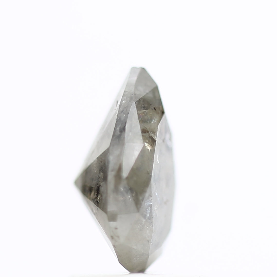 1 Carat Pear Rosecut Salt and Pepper Diamond 8 MM