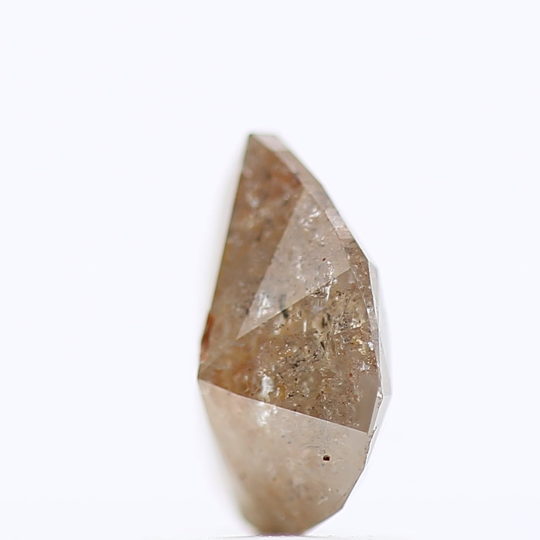 1 Carat Pear Cut Salt And Pepper Diamond Orange Brown 7.77 MM