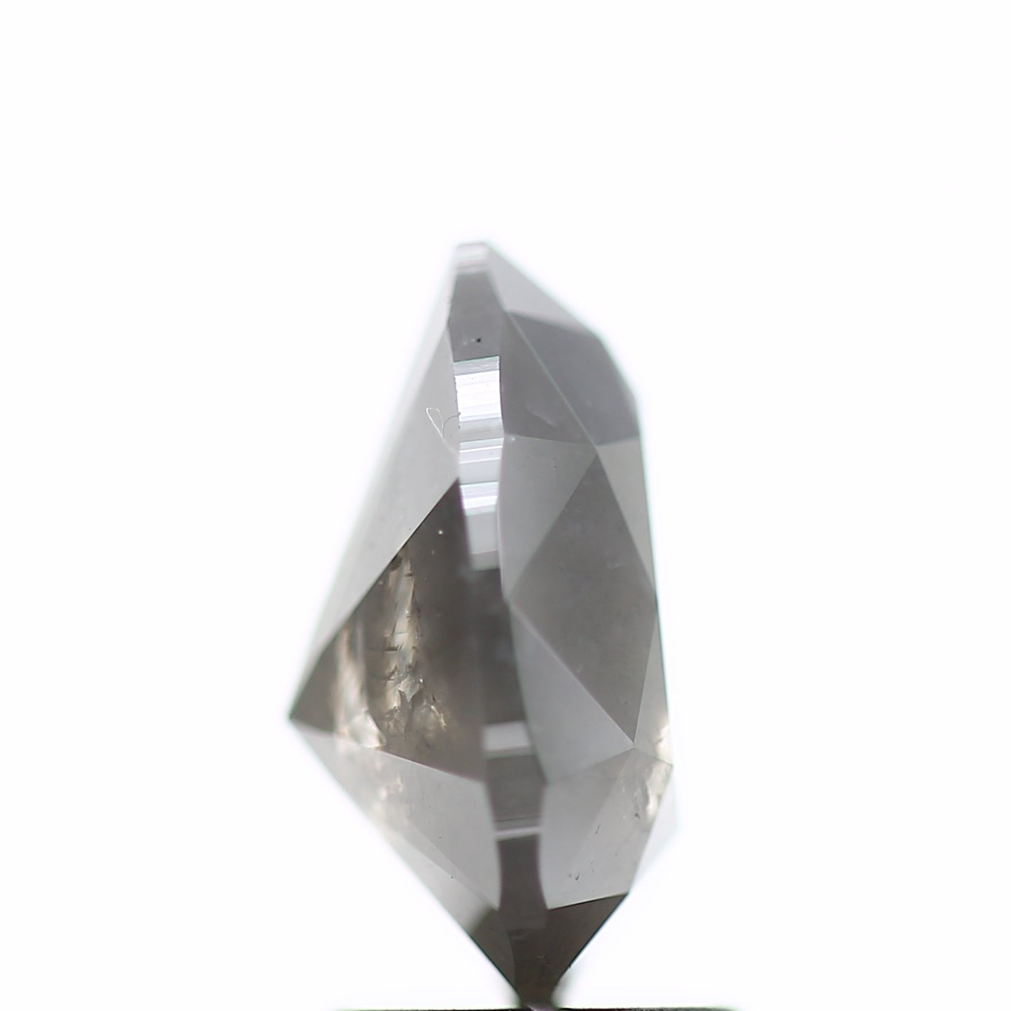 2.75 Carat Pear Salt and Pepper Gray Diamond 10.30 MM