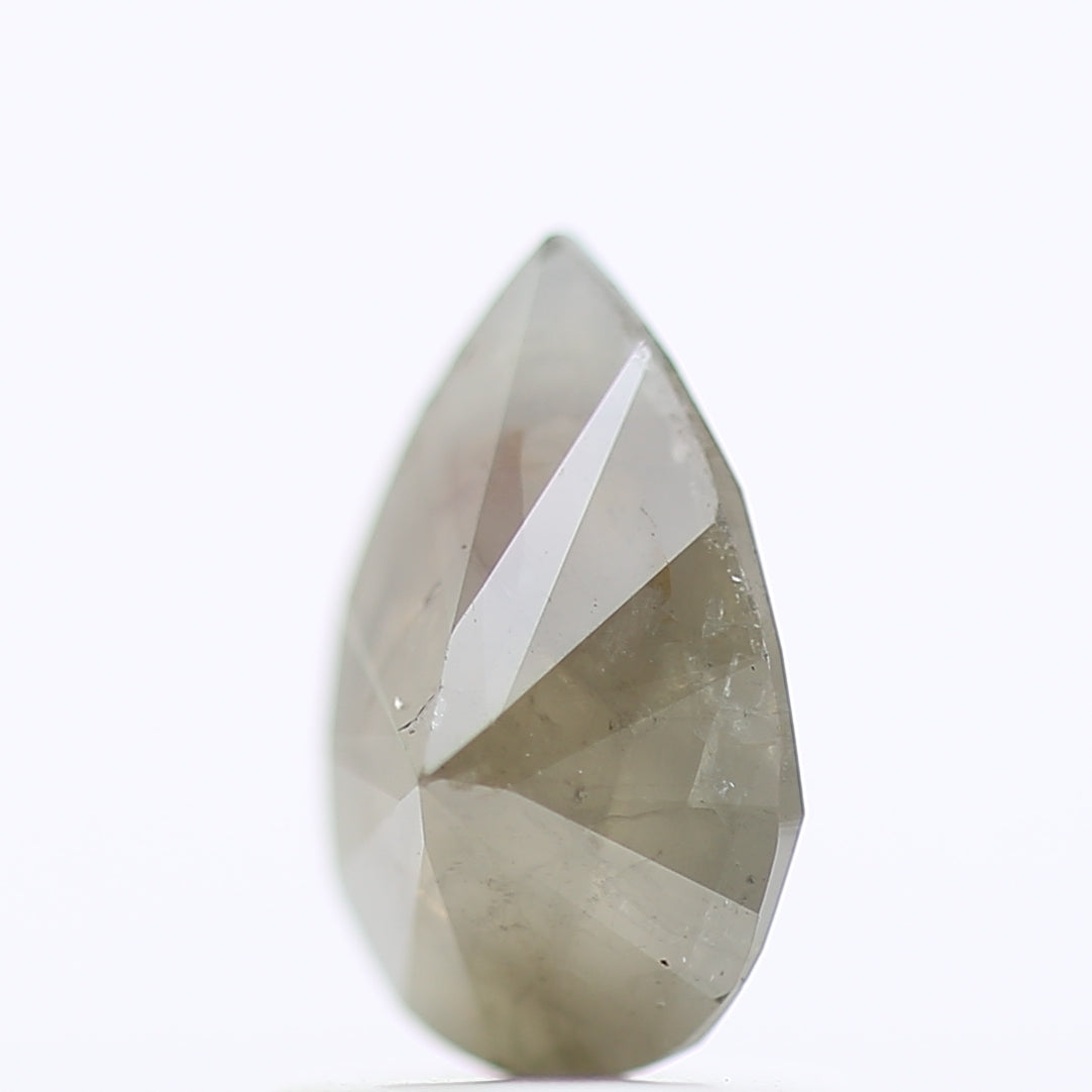 0.94 Carat Natural Gray Pear Salt and Pepper Diamond 8.05 MM