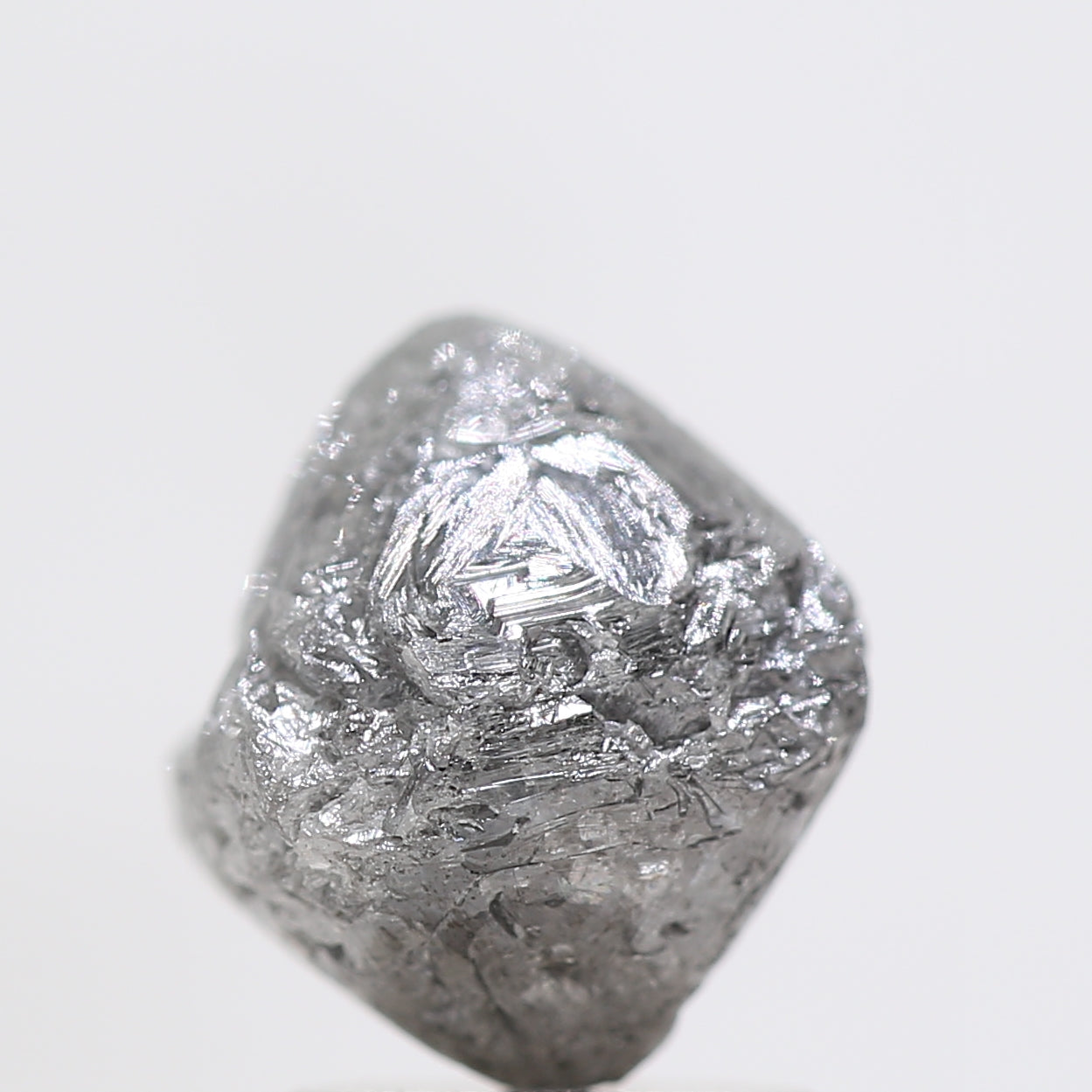 2.81 Carat Fancy Gray Octahedron Rough Natural Diamond 7.20 MM - Blackdiamond