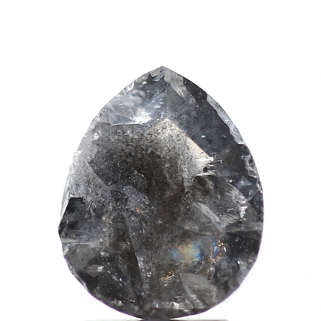 2 Carat Natural Fancy Gray Rose Cut Pear Diamond SDM960