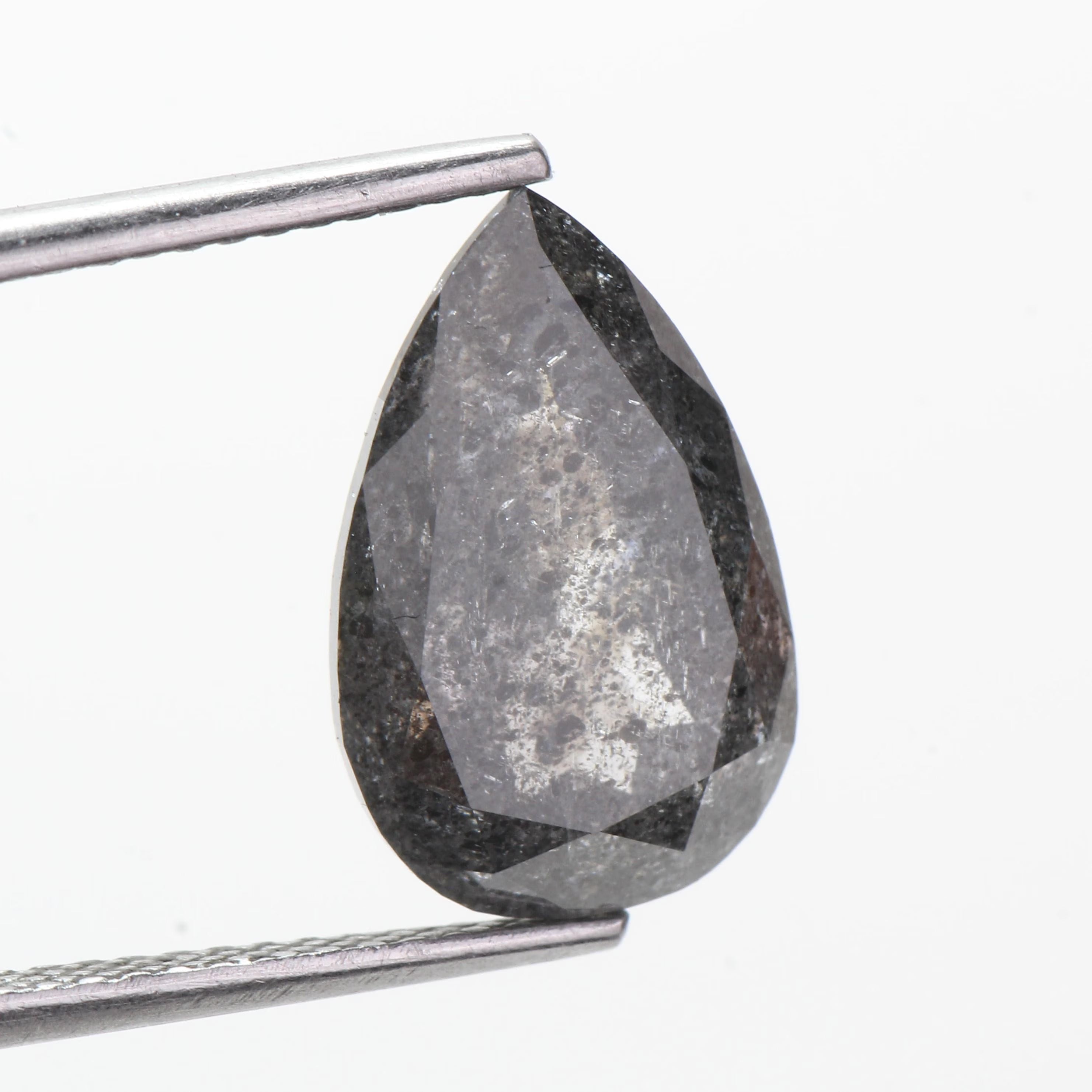 4.50 Carat Pear Salt and Pepper Diamond 13.20 MM