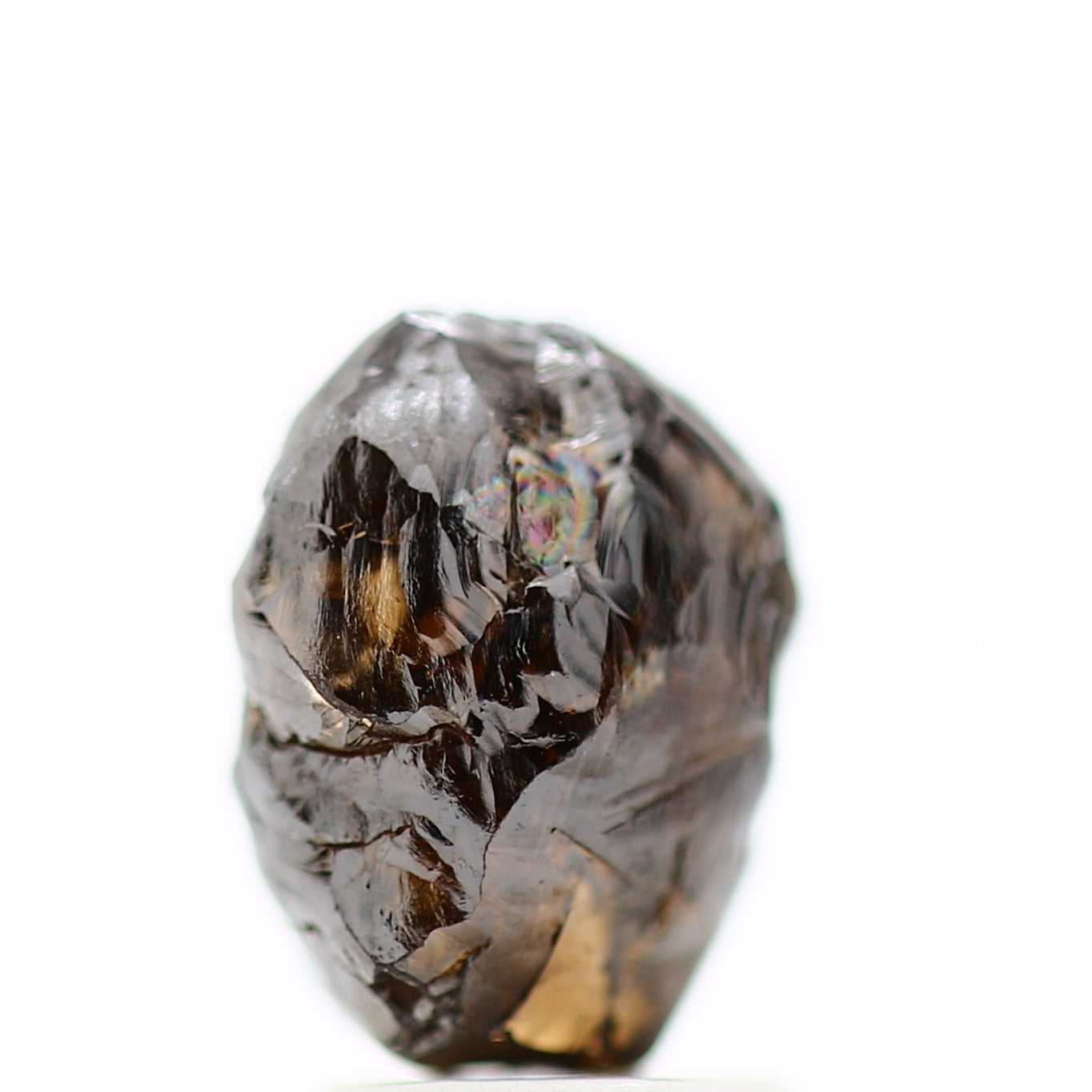 2.98 Carat Natural Fancy Cognac Brown Rough Diamond 9.11 MM - Blackdiamond