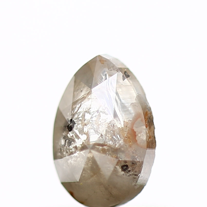 0.46 Carat Natural Rose Cut Gray Pear Rustic Diamond SDM322