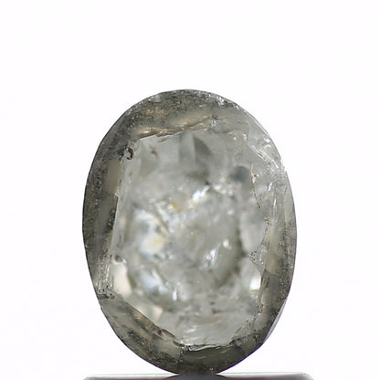 1.72 Carat Fancy Gray Oval Salt and Pepper Diamond 8.04 MM