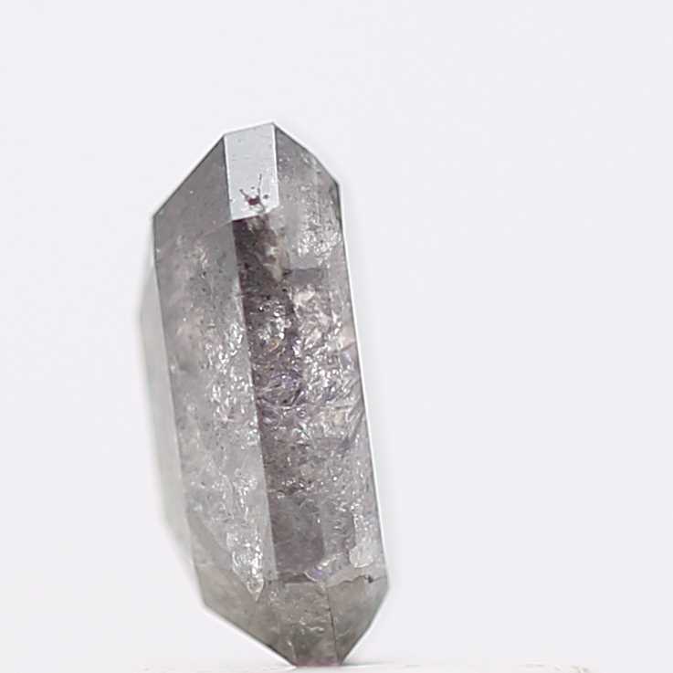 0.53 Carat 5.80 MM Gray Emerald Cut Salt and Pepper Natural Diamond - Blackdiamond