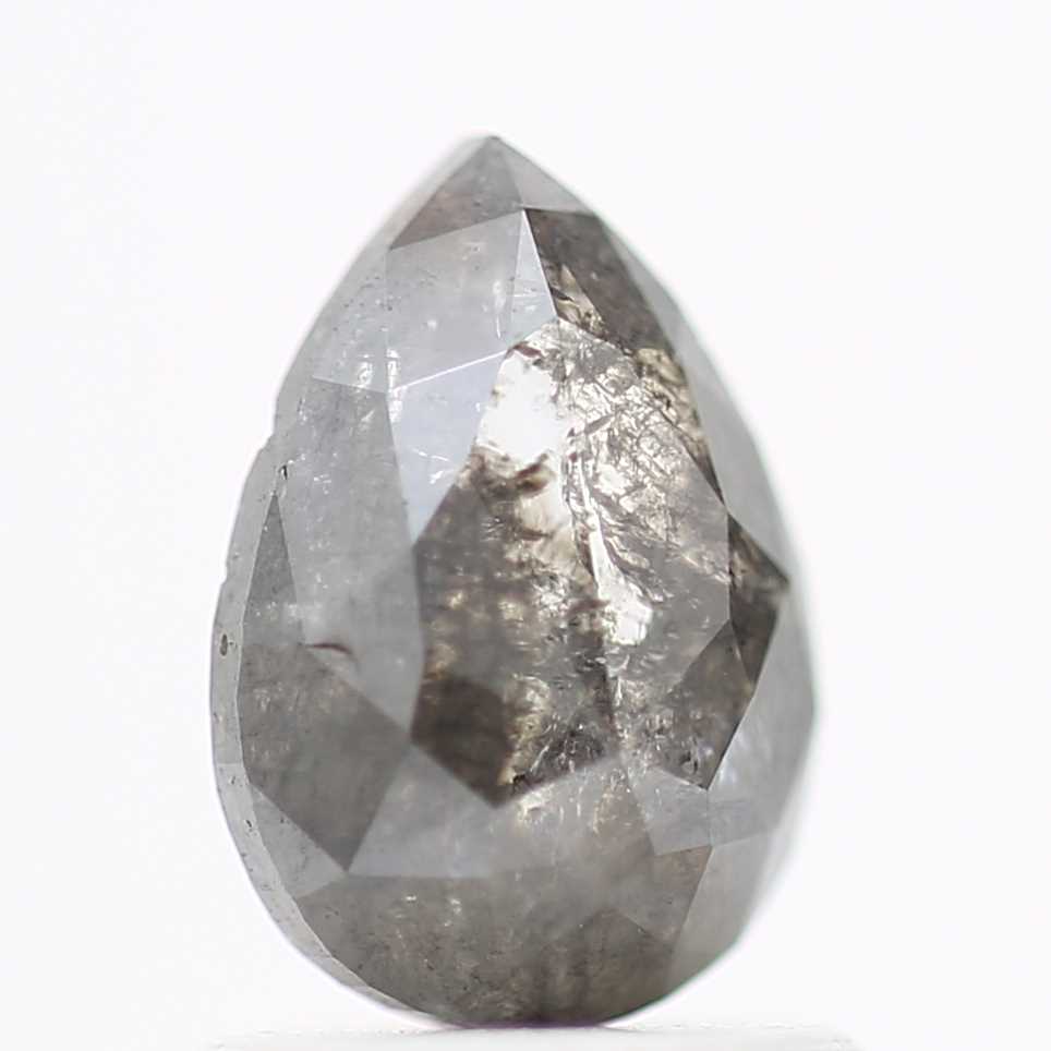 1.20 Carat Fancy Gray Pear Rose Cut Natural Diamond 7.85 MM