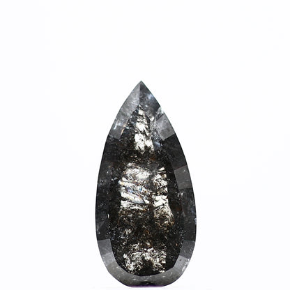 0.74 Carat Natural Gray Diamond Salt and Pepper Pear Diamond 9.20 MM