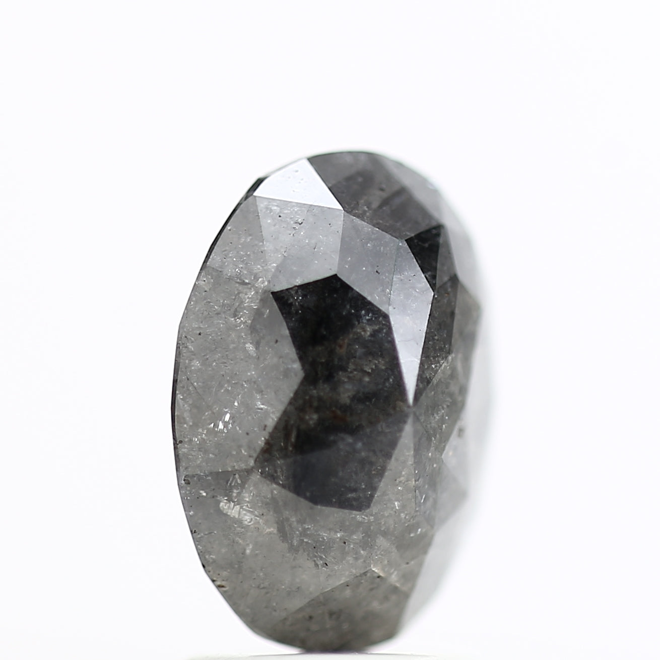 2.21 Carat Fancy Grey Salt and Pepper Oval Diamond 9.54 MM