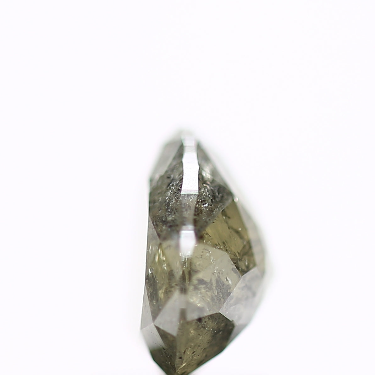 2.56 Carat Natural Green Gray Salt and Pepper Pear Diamond sd02