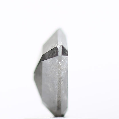 0.88 Carat 6.35 MM Natural Gray Emerald Cut Salt and Pepper Diamond - Blackdiamond