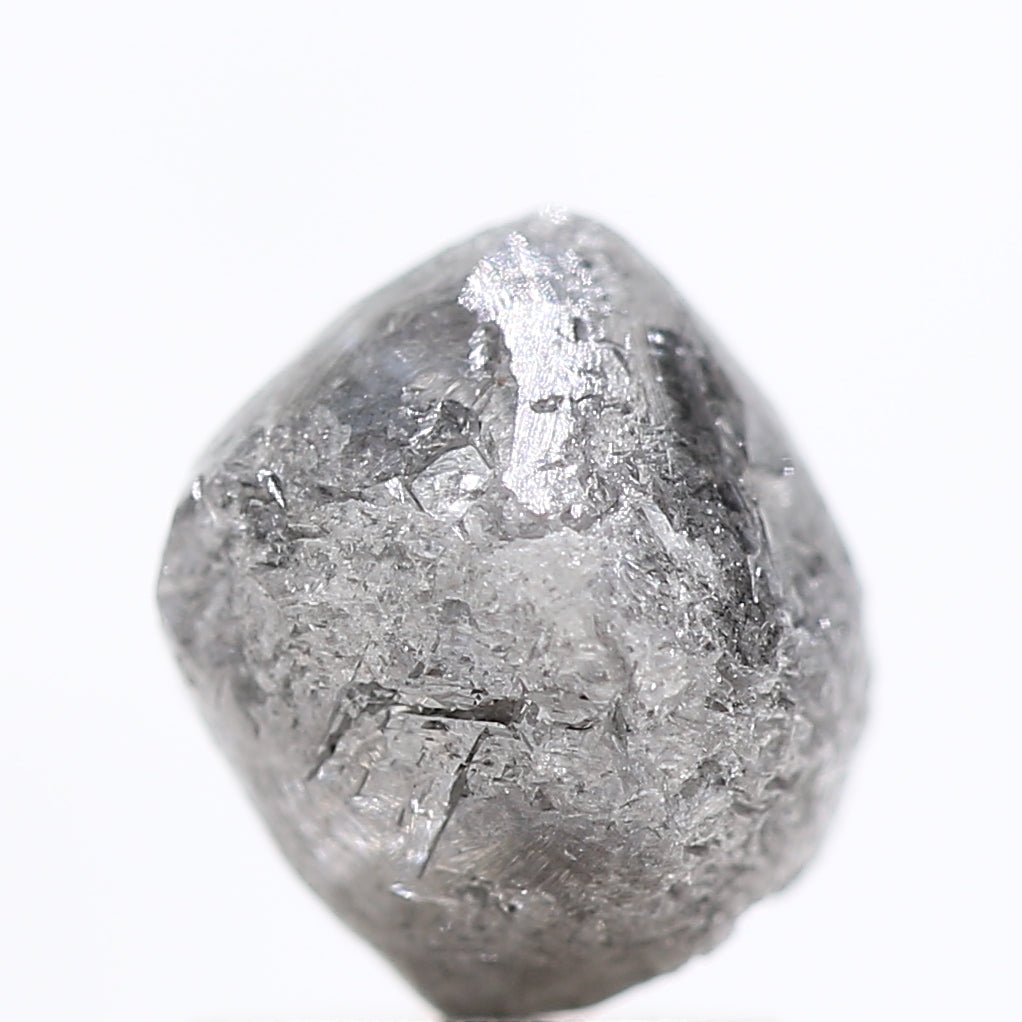 2.45 Carat Fancy Gray Octahedron Raw Rough Natural Diamond 7.50 MM - Blackdiamond