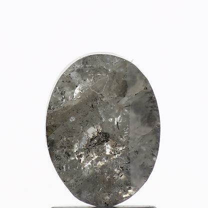 1.15 Carat Natural Gray Oval Salt and Pepper Diamond 8 MM