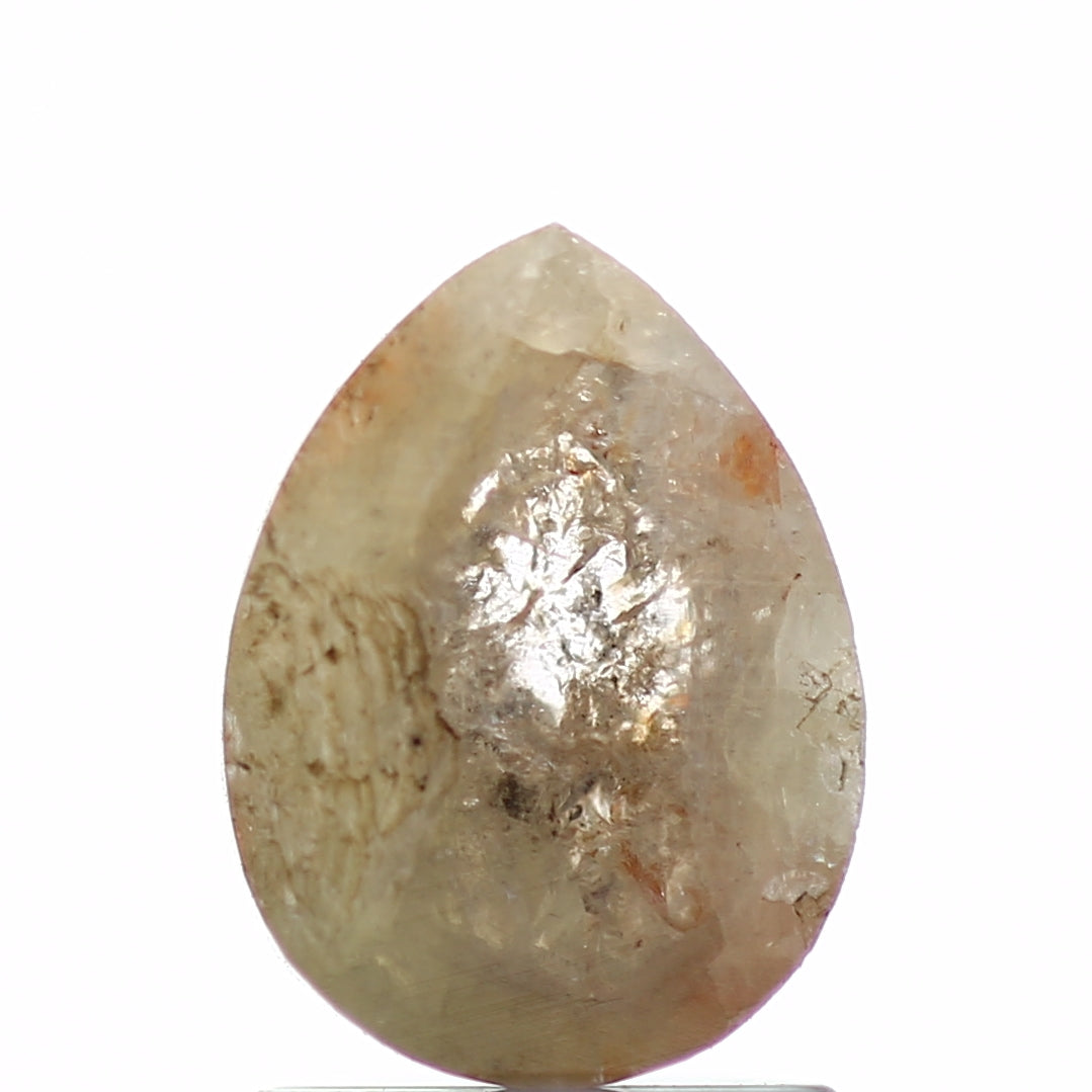 1.09 Carat Rose Cut Pear Natural Loose Rustic Diamond 8.1 MM