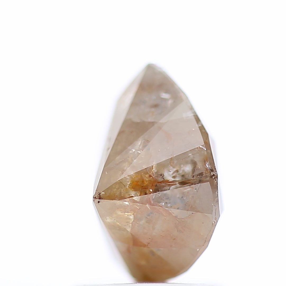1.40 Carat Orange Brown Pear Cut Salt And Pepper Diamond 7.98 MM