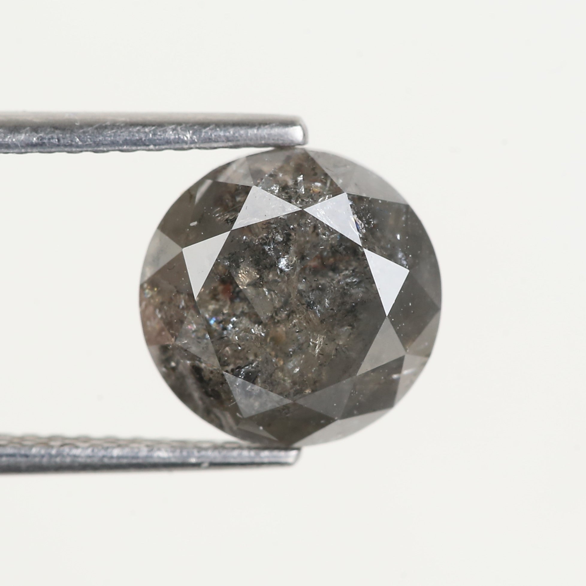 4 Carat Natural Grey Round Salt and Pepper Diamond 9 MM