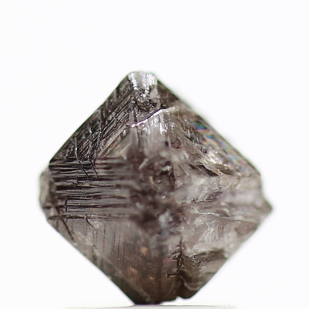 2.19 Carat Fancy Pink Purple Raw Octahedron Rough Diamond 6.75 MM - Blackdiamond