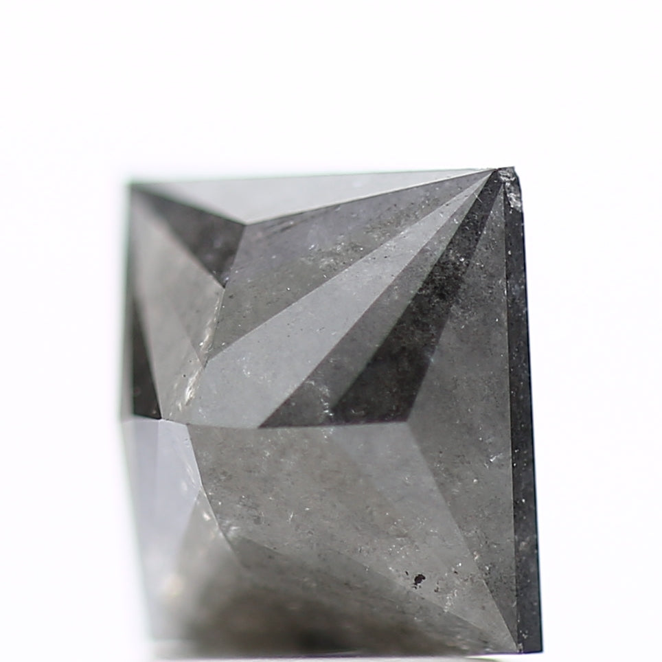 1.80 Carat 6.70 MM Natural Gray Princess Salt and Pepper Diamond - Blackdiamond