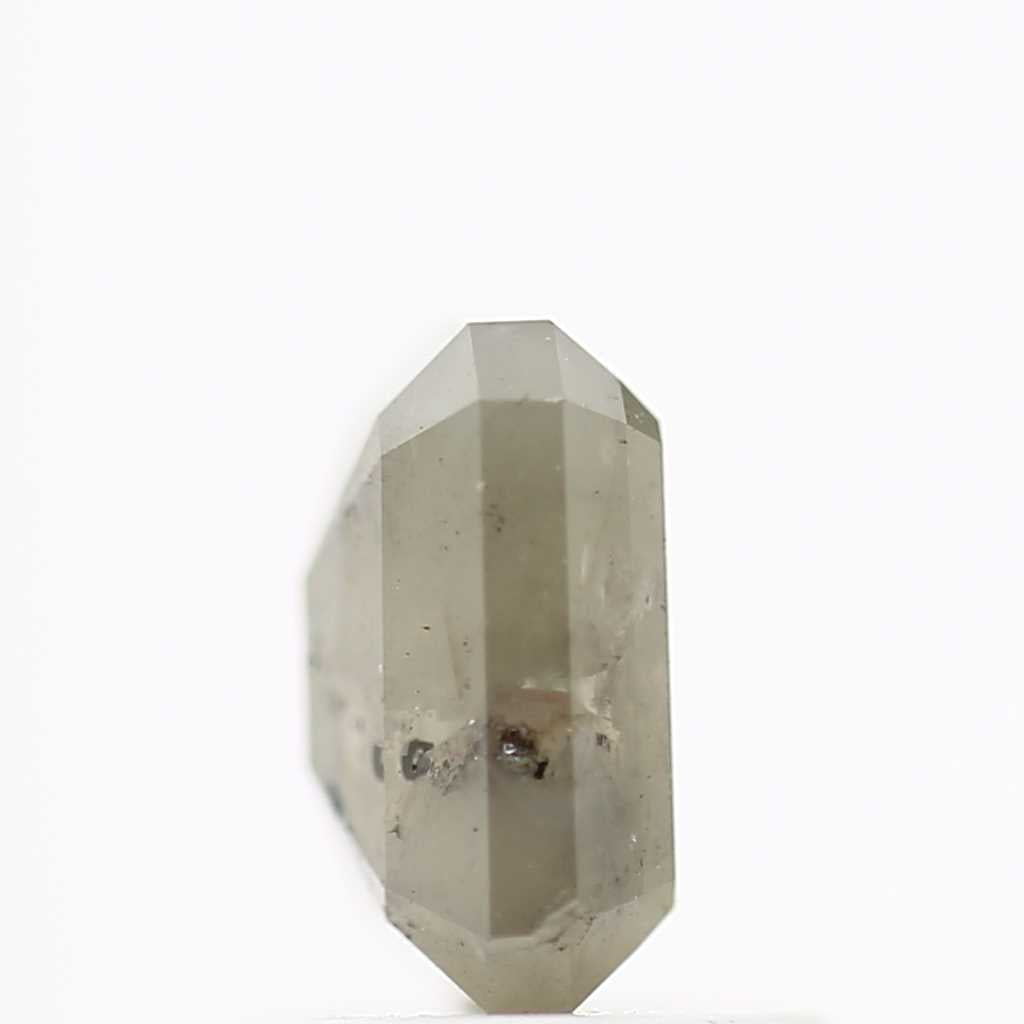 1.27 Carat 6.54 MM Natural Rustic Gray Emerald Shape Loose Diamond - Blackdiamond