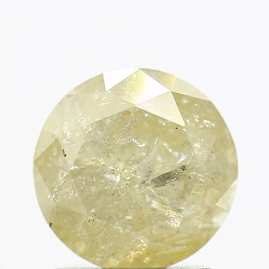 1.62 Carat Fancy Yellow Brilliant Round Salt and Pepper Diamond 7.1 MM - Blackdiamond