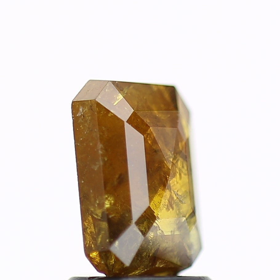 1.39 Carat Natural Yellow Emerald Salt and Pepper Diamond 7.9 MM