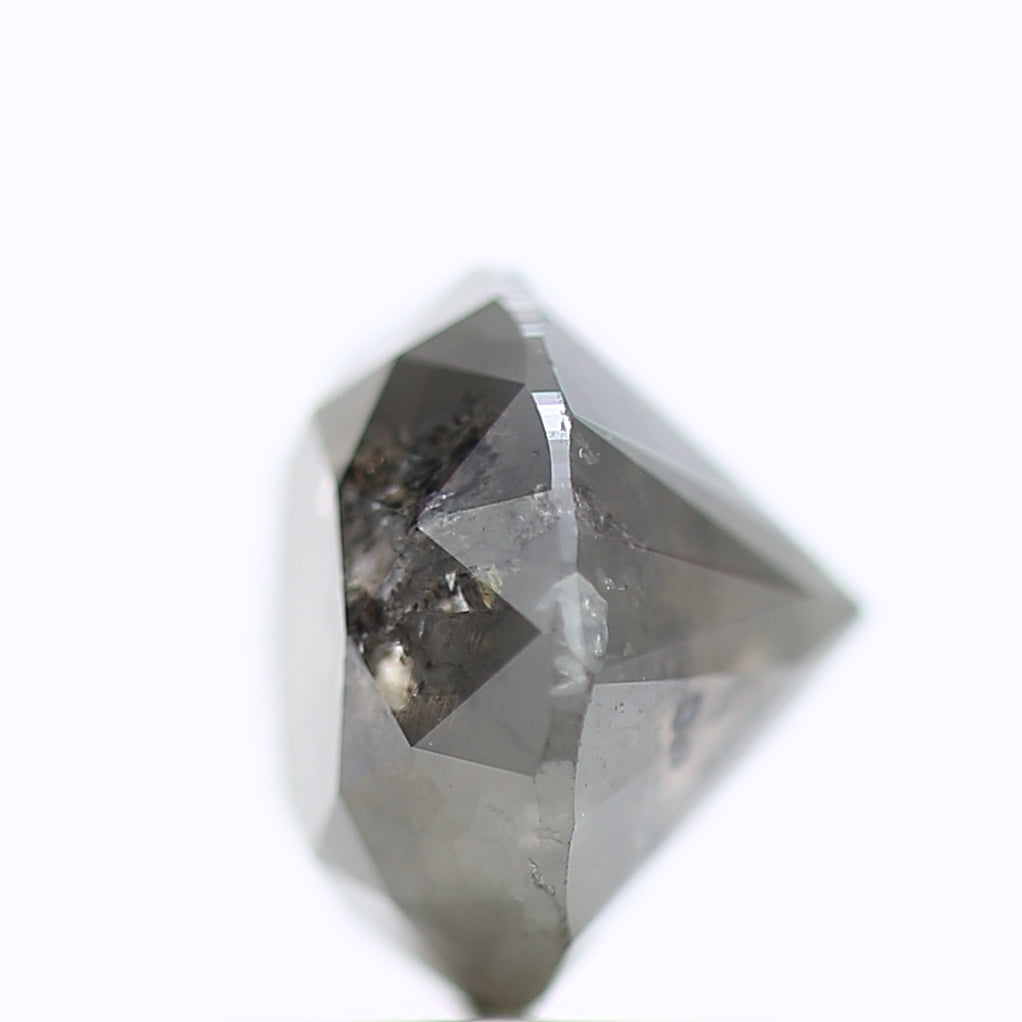 1.95 Carat Natural Round Salt Pepper For Fancy Grey Diamond Ring