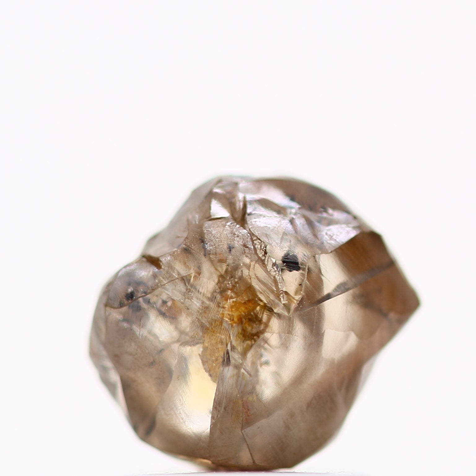 1.35 Carat Natural Uncut Raw Rough Brown Diamond 6.05 MM - Blackdiamond