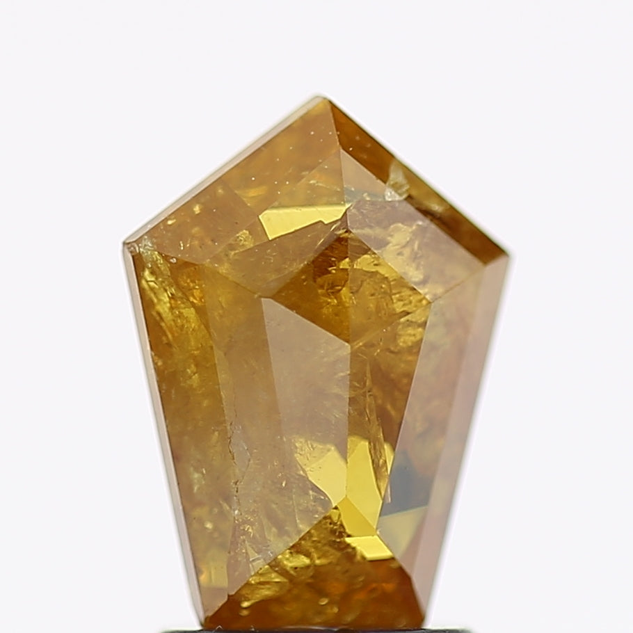 1.70 Carat Natural Fancy Yellow Kite Salt and Pepper Diamond 9.3 MM