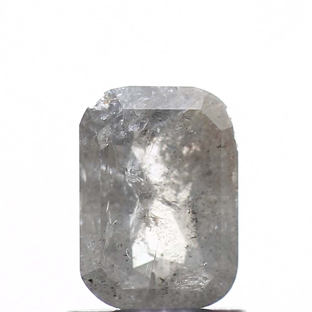 0.84 Carat 6.9 MM Natural Gray Emerald Loose Salt and Pepper Diamond - Blackdiamond