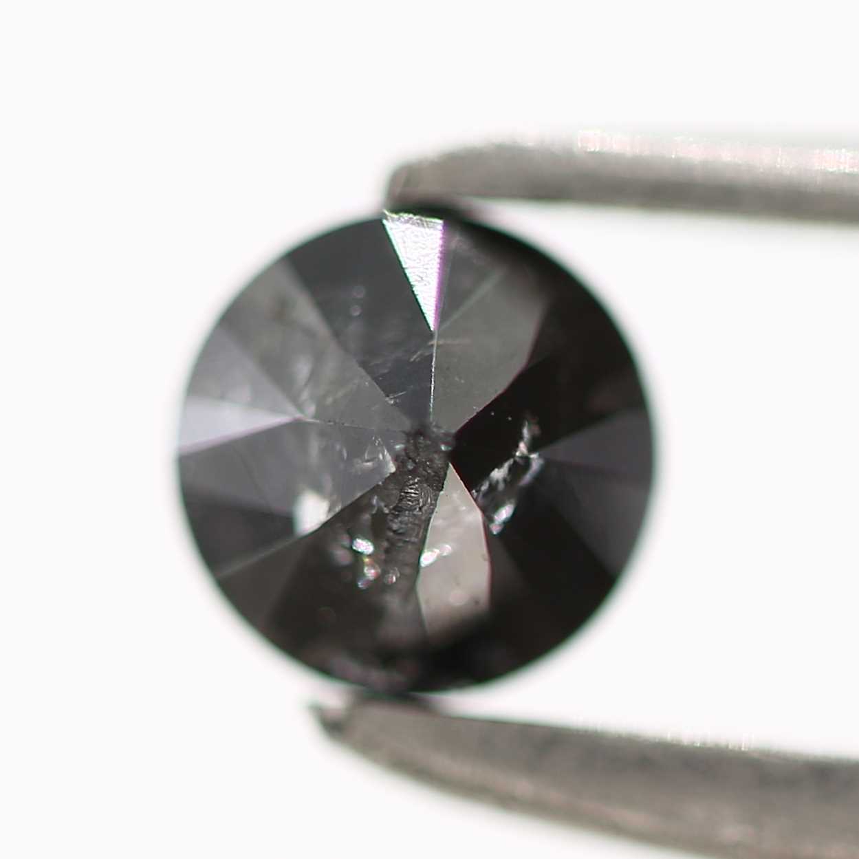 0.32 Carat Fancy Black Diamond Round Salt and Pepper Diamond 3.8 MM - Blackdiamond