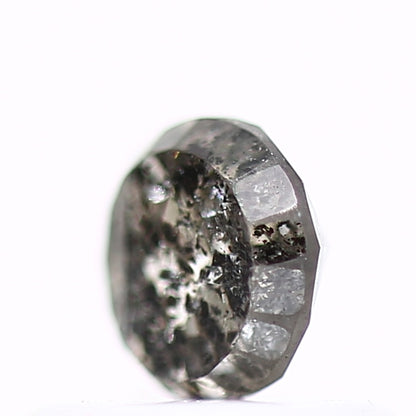 0.41 Carat 4.5 MM Natural Fancy Brown Rose Cut Salt and Pepper Diamond - Blackdiamond