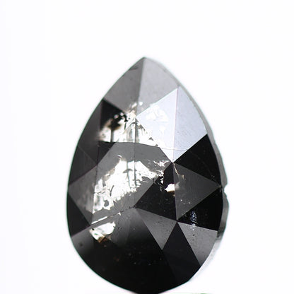 1.61 Carat Pear Rose Cut Salt And Pepper Galaxy Diamond