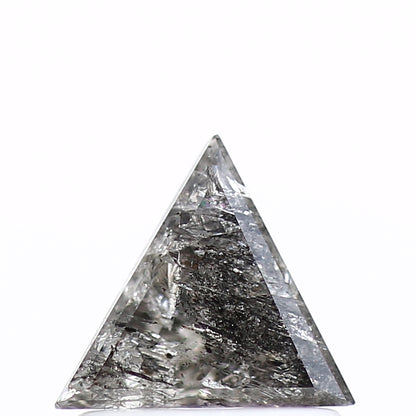 0.39 Carat 5.75 MM Natural Fancy Gray Triangle Salt and Pepper Diamond - Blackdiamond